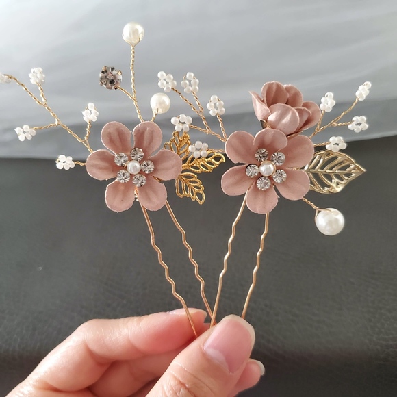 3pcs bridal  Flower Comb Pin hairpiece event gala
